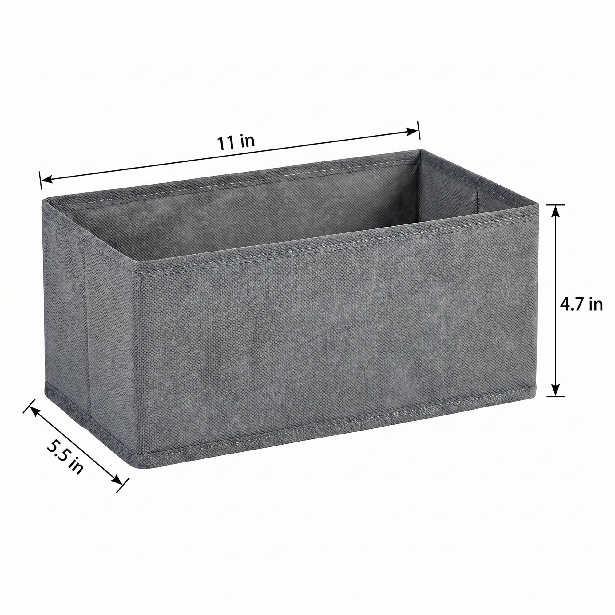 Unique Bargains Storage Bin with Zipper for Organizing Clothes Gray 11" x 5.5" x 4.7"