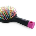 thumbnail image 5 of Rainbow S-Curve Ball tipped Air Volume Paddle Hair Brush with Flexible Cushion Base for Hair | Detangling Comb (2 Set - Black), 5 of 5