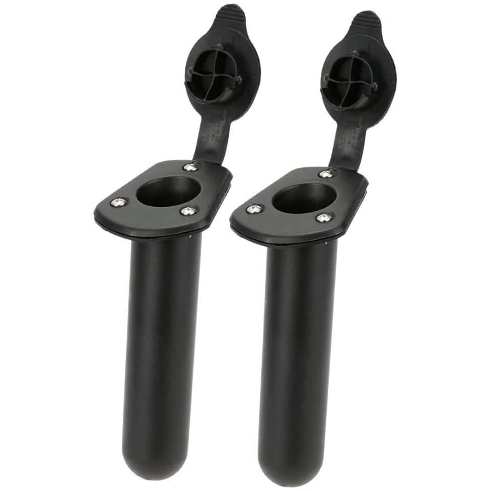 Flush Recessed Fishing Rod Holder Set for Kayaks and Small Boats - 2-Piece Mount with Gasket Sump Cap Cover and 6 Installation Screws - Diameter 4 cm Height 17-20 cm - Designs May Vary