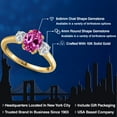 thumbnail image 2 of Gem Stone King 10K Yellow Gold Pink Created Sapphire and Lab Grown Diamond Engagement Ring for Women | 2.19 Cttw | Oval 8X6MM | Gemstone September Birthstone | Size 5, 2 of 6