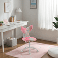 thumbnail image 5 of Guyou Mermaid Swivel Kids Chair, Adjustable Height, Faux Fishtail Back, Rollers, Bright Red Scales, 5 of 7