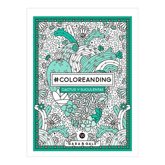 #coloreanding cactus y suculentas VR Editoras Libro Tapa Blanda