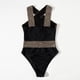 thumbnail image 5 of Bikini sexy para mujer Traje de baño de empalme sólido Traje de baño de una pieza Ropa de playa Fridja  nalpqowj62961, 5 of 5