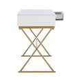 thumbnail image 2 of Parker White and Gold Campaign Desk, 2 of 9