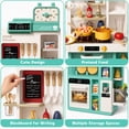 thumbnail image 3 of JoyStone 69PCS Kids Kitchen Playset,Play Kitchen Toy with Realistic Lights & Sounds,Pretend Steam, Play Sink & Oven, Menu Board & Other Kitchen Accessories Set for Toddlers, 3 of 8