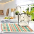 thumbnail image 5 of Yayeee Dish Drying Mat for Kitchen Counter 18"x24" Microfiber Absorbent Pad, Red Green Tartan Pattern, 5 of 7