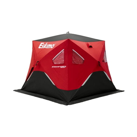 UPC: 0012642690044 | Eskimo FatFish™ 949i Pop-up Portable Ice Shelter Insulated Red/Black 3-4 Person Capacity FF949i