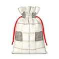 thumbnail image 2 of Linen Bundle Pocket Gift Bag Drawstring Opening And Closing Method For Christmas Birthday Anniversary As A Gift Packaging Small Ivory Checked Hand-Drawn Sketch_1, 2 of 8
