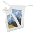 thumbnail image 2 of Landscape Fabric Pouch Set of 2, Sunny Meadow Hills View Outdoor Santa Magdalena Village Peaceful Rural Scene, Small Drawstring Bag for Toiletries Masks and Favors, 9" x 6", Multicolor, by Ambesonne, 2 of 2