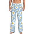 thumbnail image 2 of Goofa Daisies Flowers Printed Soft Pajama Pants for Men, Wide Leg Comfy Casual Lounge Yoga Pants-Medium, 2 of 9