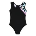 thumbnail image 4 of Oyolan Girls Gymnastics Ballet Leotards Sleeveless Shiny Metallic Dance Bodysuit Dancewear Unitards Pink Leopard 14, 4 of 7
