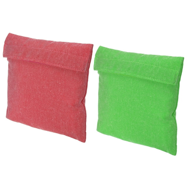 Unique Bargains 7'x7' Reusable Washable Polyester Snack Bag Sandwich Bag, Fuchsia/Green 2 Pack