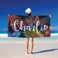 thumbnail image 1 of Polarized Palms Personalized Velour Beach Towel, 1 of 4