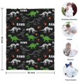 thumbnail image 4 of Black Cartoon Dinosaurs Rawr Pattern Blanket,Comfortable Soft Flannel Throw Blanket,All Season,Warm Lightweight Blankets for Sofa Bed Couch Living Room Chair,30"x40", 4 of 4