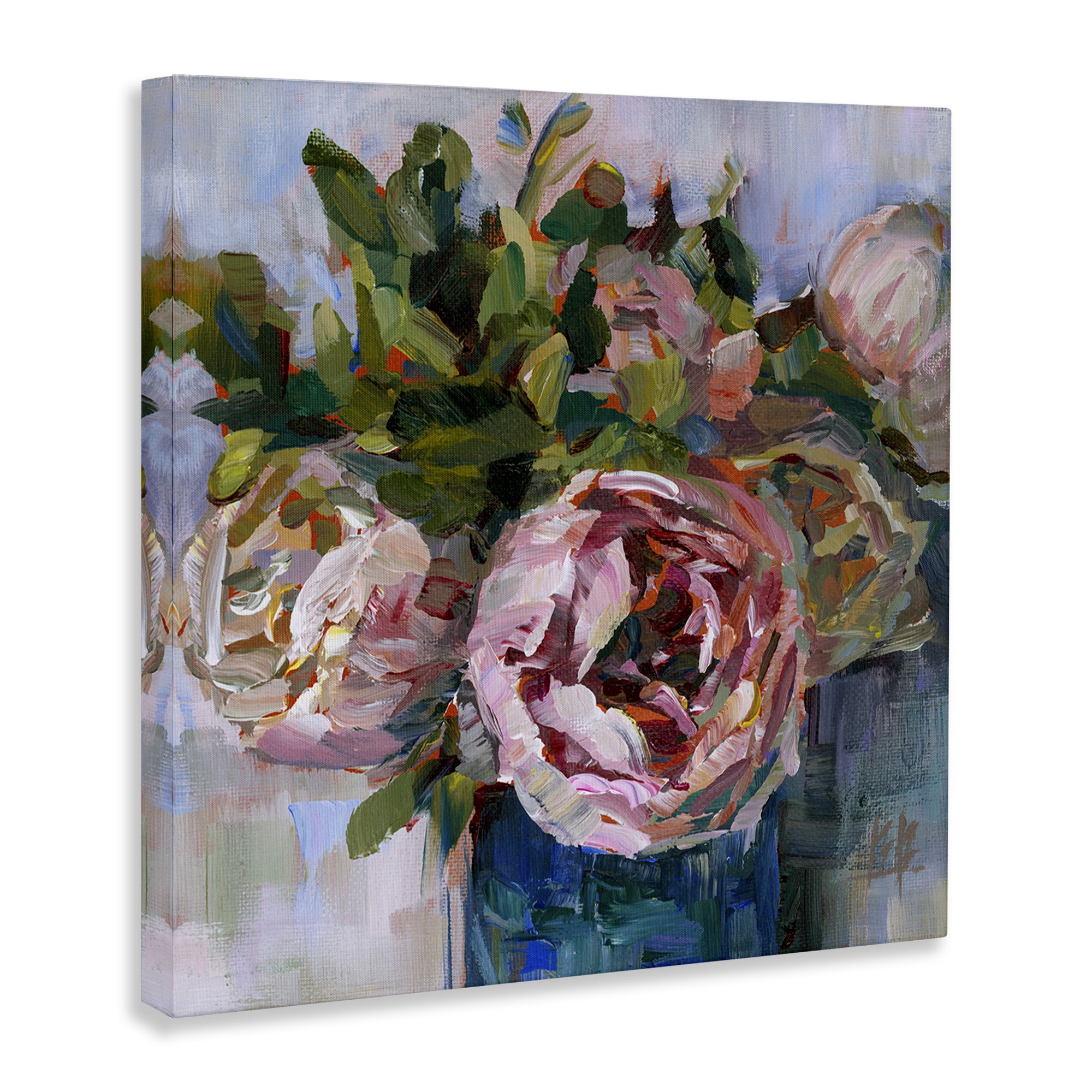 Stupell Industries Full Ranunculus Bouquet Botanical & Floral Painting Gallery Wrapped Canvas Art Print Wall Art, 24 x 24