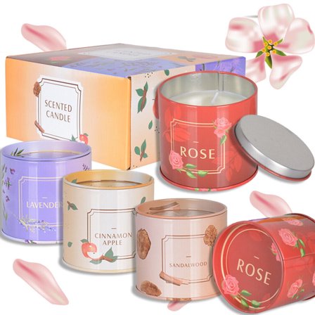 ASTRAEA 4 Pack Scented Candle Set for Home Scented, Jars Soy Wax Aromatherapy Candles 200H Burn Time for Women Stress Relief Relaxing Spa Birthday Valentine's Day Gift