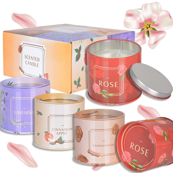 ASTRAEA 4 Pack Scented Candle Set for Home Scented, Jars Soy Wax Aromatherapy Candles 200H Burn Time for Women Stress Relief Relaxing Spa Birthday Valentine's Day Gift