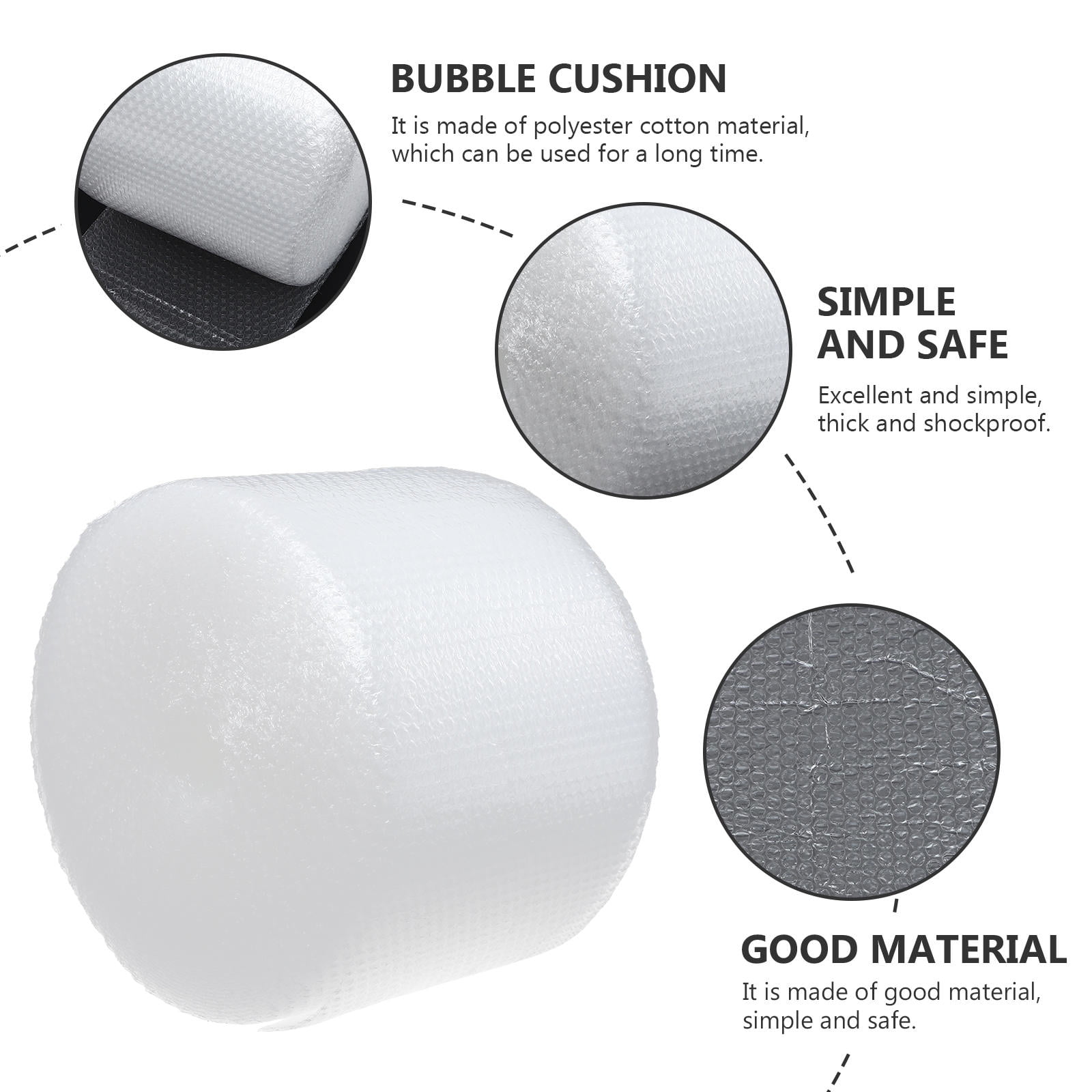IBASETOY 1Pcs Protective Bubble Roll Wrap for Packing White PE Simple Design