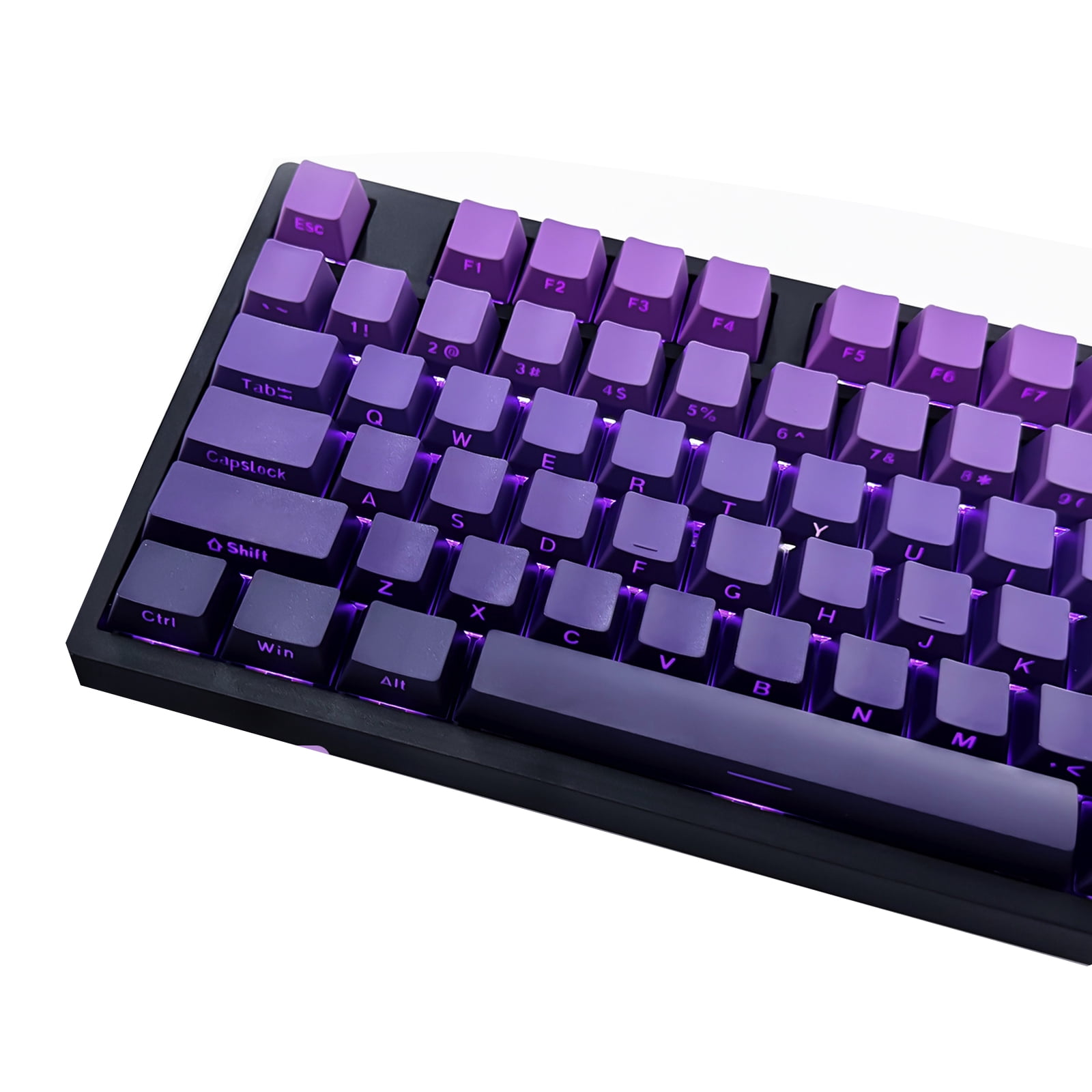 Purplee Gradients Original Height Keycaps 134Keys Shining Through Backlit keycapst for 60 80 61 64 68 75 Mechanical Keyboards