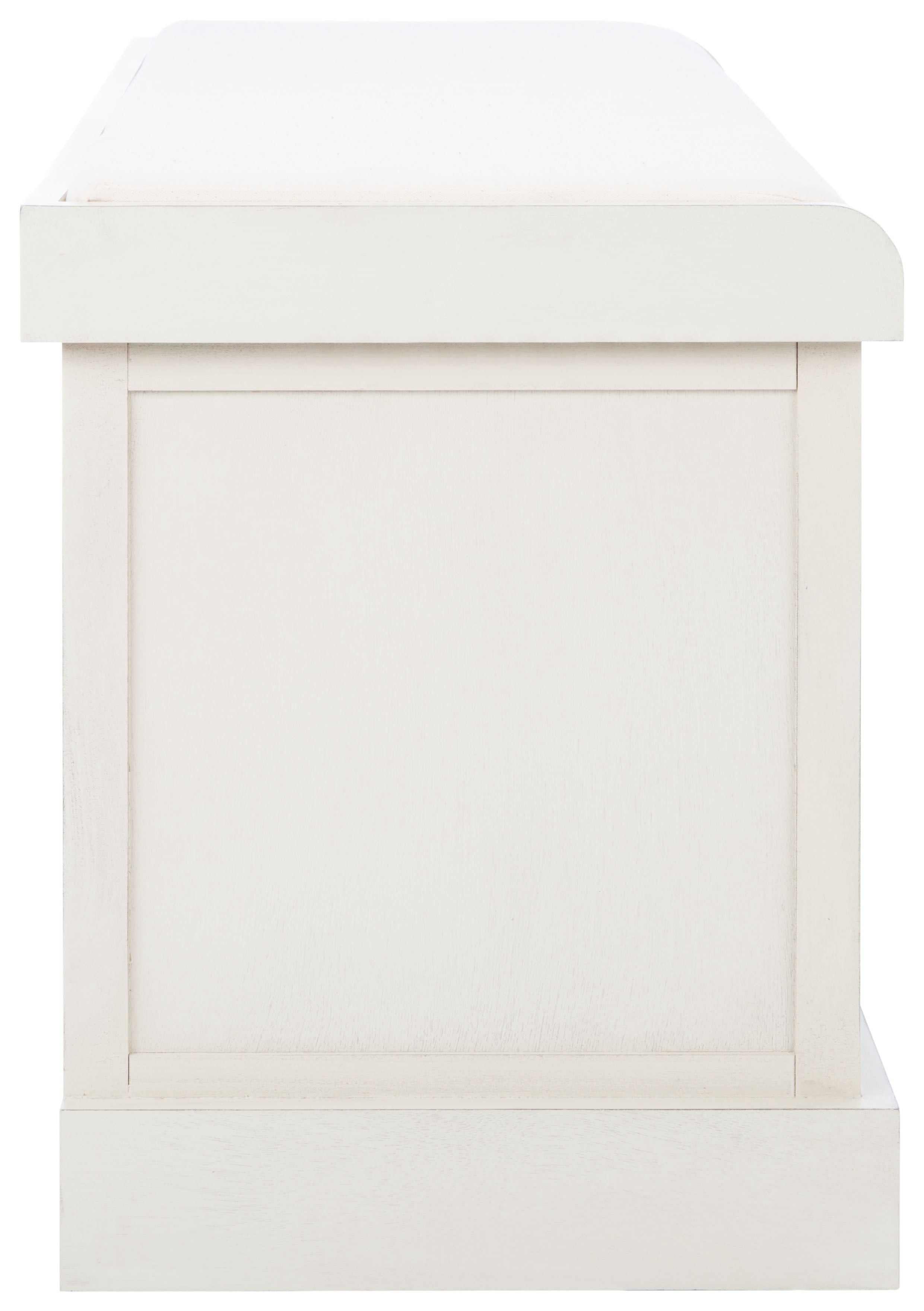 SAFAVIEH Landers 3 Drawer Storage Bench with Cushion, Distressed White