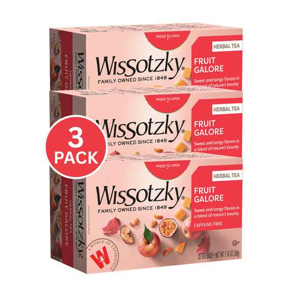 Kosher Wissotzky Fruit Galore Tea 20 ct, Pack of 3