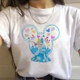 thumbnail image 4 of Camisetas informales de algodón con dibujos animados de Disney para niñas, princesas y sirenas, de Mickey Mouse, para niños, ropa de moda para niños de Disneyland, camisetas para bebés, 4 of 5