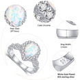 thumbnail image 5 of VAKKI 2 CT 925 Sterling Silver Pear Opal Promise Rings for Women White Gold Plated Twisted Band Wedding Ring, 5 of 5