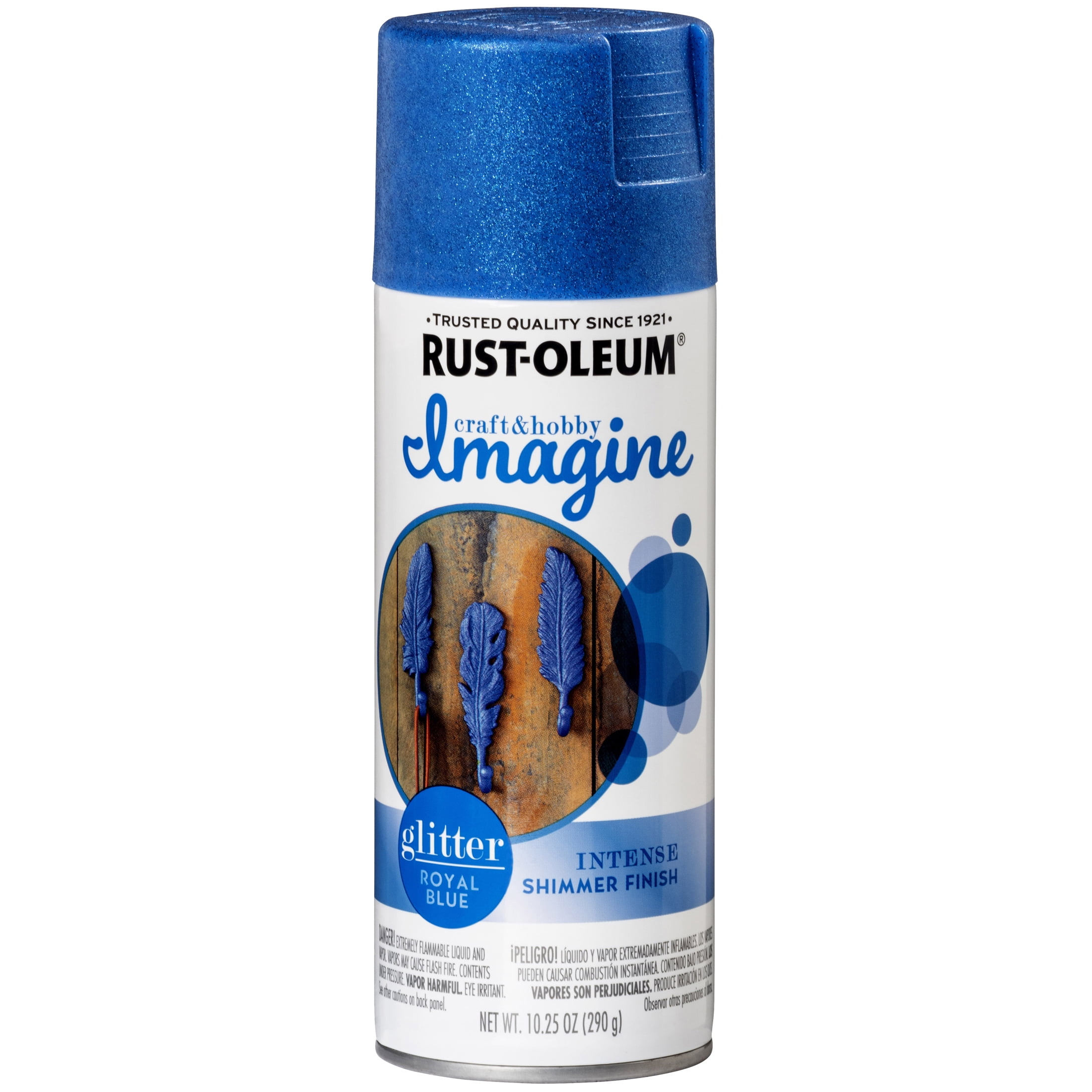 4 Pack, Royal Blue, Rust-Oleum Craft & Hobby Imagine Glitter Spray Paint- 354072, 10.25 oz.