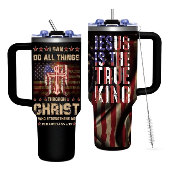 JOPJOLIW Christian Gifts for Men, God Gift, Religious Gifts for Husband, Christian 40 oz Tumbler with Handle, Birthday, Fathers Day Gift Ideas for Dad, Him, Boyfriend
