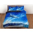 thumbnail image 3 of Ropa de cama ballena voladora funda nórdica azul cielo, juego de cama galaxia full king queen, 3 of 4