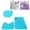 Blue, variant on Bathroom Rugs Sets 3Piece Bath Rug Floor Washable Shower Rug with U-Shaped Contour Rug Toilet Lid Cover