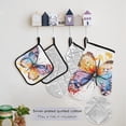 thumbnail image 5 of Colorful Butterfly 5 Pcs Kitchen Set Heat Resistant Oven Mitts and Non-Slip Pot Holders with Adjustable Cooking Apron, 5 of 6