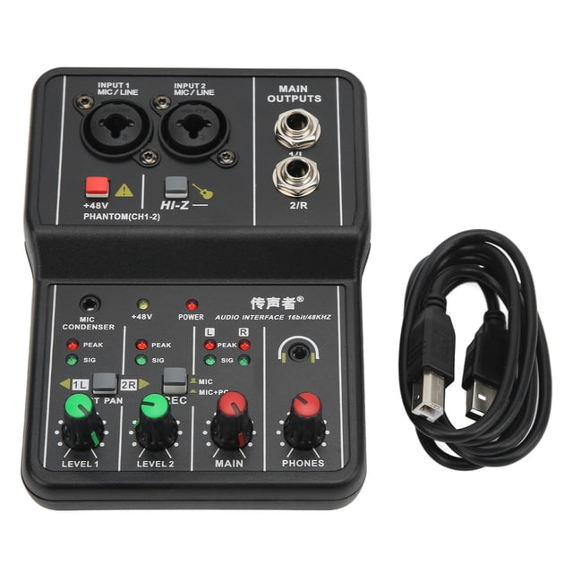Mixeur Audio 2 Canaux, Planche Audio 2 Canaux Performance Stable pour Enregistrement Musical