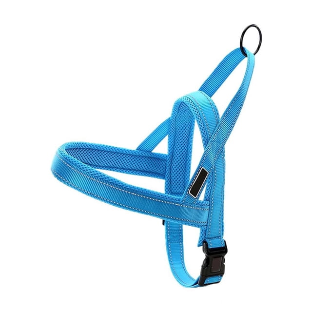 Methold Arnés para perros Chaleco reflectante para exteriores Chaleco reflectante para mascotas Manija acolchada Suave Suministros para perros Cielo azul S