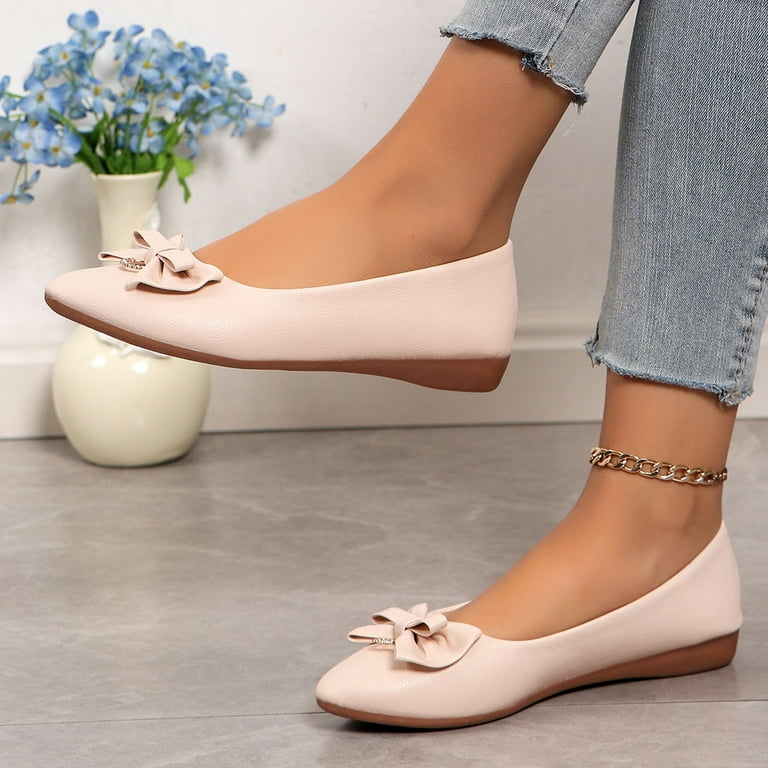 Hessimy Women's flats with knot front Cute Ballet Flats for Women