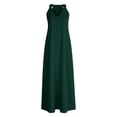 thumbnail image 7 of Xdegoge Maxi Dresses for Women Halter Neck Sleeveless Boho Beach Vacation Wear Flowy Loose Fit Pleated Ruched Design Lightweight Flowy Summer Dresses, 7 of 7