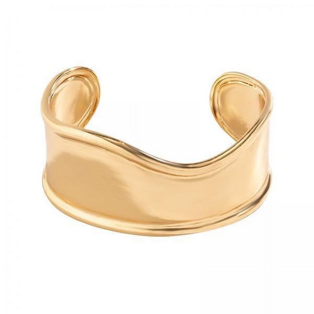 2 Brazaletes Abiertos, Pulsera Decorativa Ajustable, Brazalete Moderno, Color Dorado