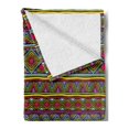 thumbnail image 2 of African Soft Flannel Fleece Throw Blanket, Colorful Diamond Motifs with Angled Lines Lively Palette Geometric Borders, Cozy Plush for Indoor and Outdoor Use, 70" x 90", Multicolor, by Ambesonne, 2 of 5
