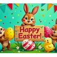 thumbnail image 3 of Cute Bunny Themed Easter Background Happy Easter Banner Party Decors Photography Props Easter Celebration Family Gatherings Egg Hunts Kids Parties, 3 of 7