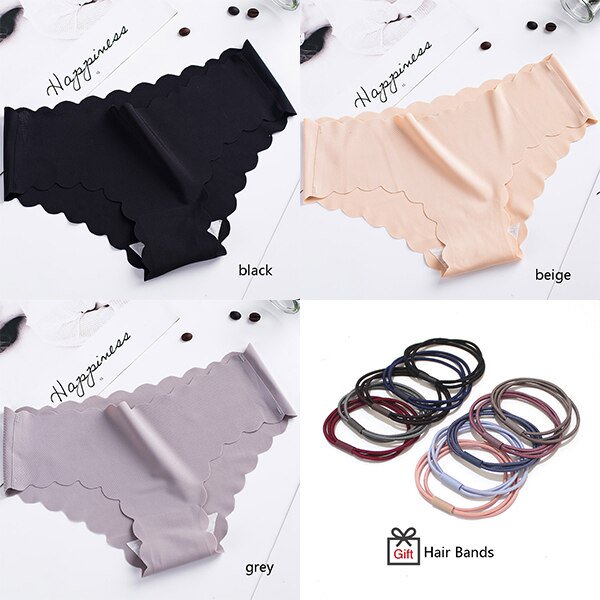 3 unids/set Bragas sin costuras para mujer, ropa interior de seda deslizante, calzoncillos femeninos, Bragas de satén con volantes para mujer, Bragas suaves para niña Tan Jianjun unisex