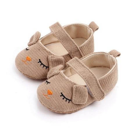 Awevudst Baby Girl Cartoon Flats Infant Cloth Walker Crib Shoes for Party