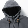 thumbnail image 4 of Men's Winter Solid Color Thickened Fleece Double-sided Rocking Hooded Padded Sweater Jacket, 4 of 8