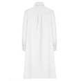 thumbnail image 5 of Usmixi Womens Dresses Casual Button Down Lightweight Loose Knee-Length Shirt Dresses Long Sleeve Lapel Solid Midi Summer Dress White L Clothes, 5 of 6