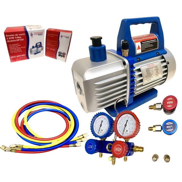 Bomba de Vacio THORN TOOLS 3cfm 1/4hp Manometros A/C AC81063_AC81066