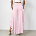 thumbnail image 4 of Tqcoqu Women's Solid High Waist Flowy Wide Leg Pants,Layered Split Hem Pants with Side Pockets,Loose Casual Palazzo Trousers for Summer,Pink Women's S-XXXL, 4 of 7