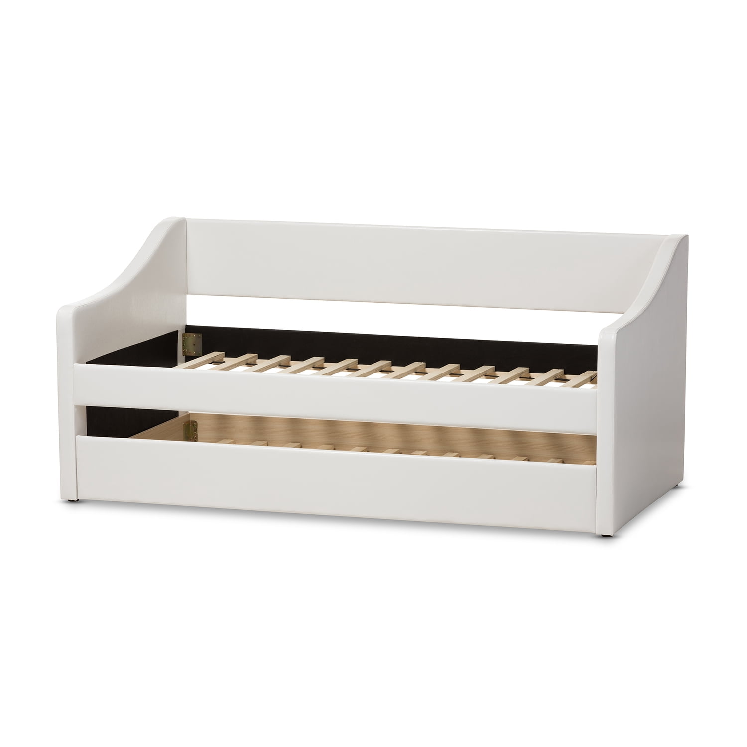 Baxton Studio Barnstorm Modern and Contemporary Beige Fabric Upholstered Daybed with Guest Trundle Bed