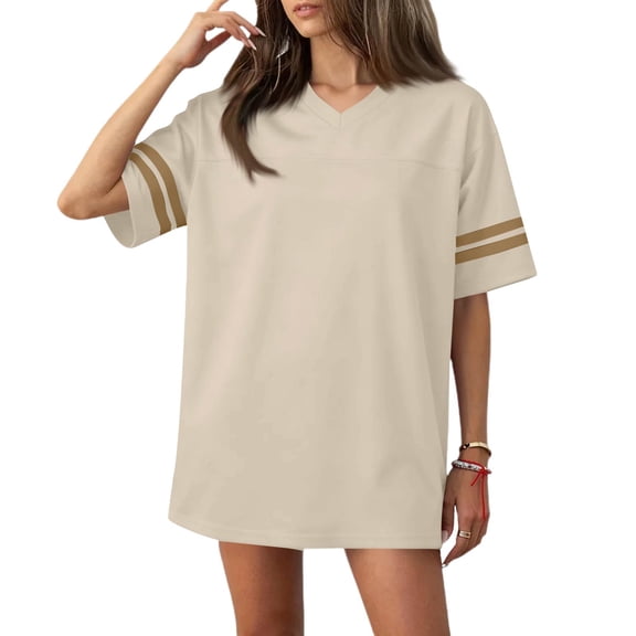 HAJWOH Jersey T Shirts for Women Plain Football Tops Athletic Shirts Practice Sports Uniforms Outfits Khaki M