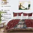 thumbnail image 3 of Christmas Cartoon Bedding Duvet Cover Set King Size 4 Pieces Snowman with Snowflakes Red Plaid Bedding Set with Zipper Closure, 1 Comforter Cover 92x106 Inches 1 Flat Sheet & 2 Pillow Cases, 3 of 7