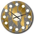 thumbnail image 1 of Designart'modèle Polygonal Doré Horloge Murale Moderne du Milieu du Siècle, 1 of 1