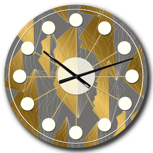 Designart'modèle Polygonal Doré Horloge Murale Moderne du Milieu du Siècle
